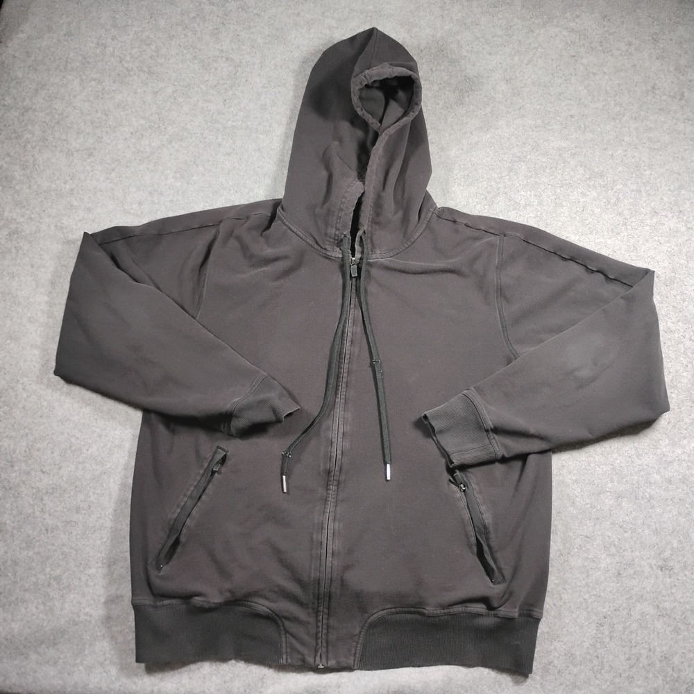 Mack Weldon Ace Full Zip Hoodie Men XL Black Cotton Blend Athleisure Sweatshirt